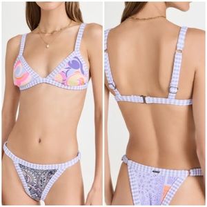 ✴️ NWT Maaji Bandana Hyacinth Triangle Bikini Top and Bottom Set Multicolor M